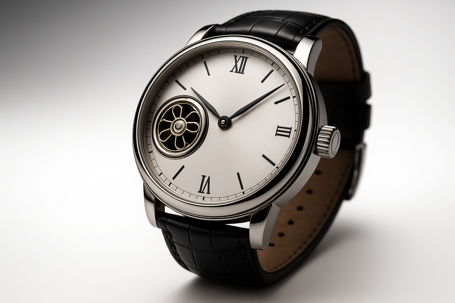 stylish watch with rolling wheel picture for header